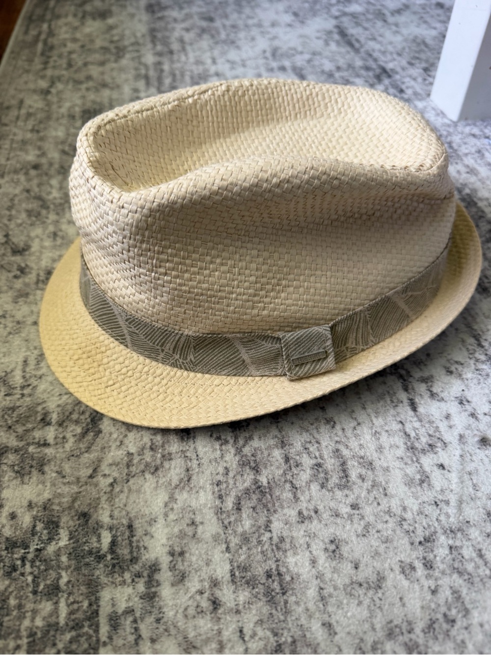 Dockers Natural Straw Hat with Patterned Band